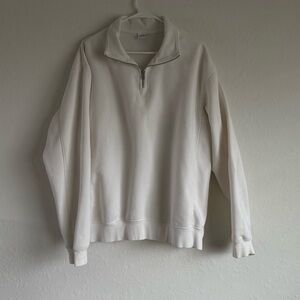 Zara Men's White Quarter-Zip Sweater